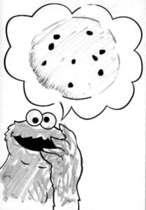 cookie monster JPEG BW